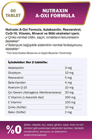 A-oxi Formula 60 Tablet 2'li