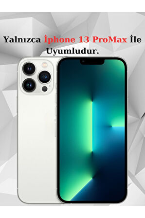 iPhone 13 ProMax Uyumlu Kılıf Deri Kılıf Yanları Silikon Kapak