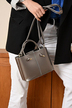 Kadın 3 Bölmeli Kaliteli Şık Çanta Omuzdan Asmalı Elden Tutmalı Askılı