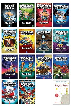 Köpek Adam 14 Kitaplı Full Set / (Küçük Prens Hediye ) Dav Pilkey