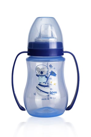 Galaxy Kulplu Alıştırma Bardağı Bebek Suluk 250 Ml 6+ Ay Mavi