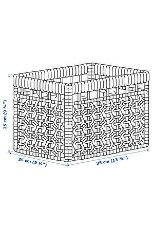 TÄTING Su Sümbülü Rattandan Yapılmış Sepet 35x25x25 cm El Yapımı