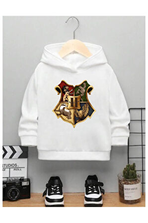 Çocuk Tasarım Harry Potter Hogwarts Express Baskılı Kapüşonlu Sweatshirt Pamuklu