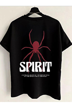 Oversize Rose Unisex Siyah T-shirt