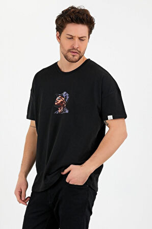 Oversize Panda Baskılı Beyaz Tshirt