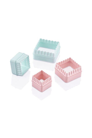 5'li Parti Pasta Seti : Tırtıl Adam Ağaç Kare Yuvarlak Şekilli Kurabiye Kalıbı Seti