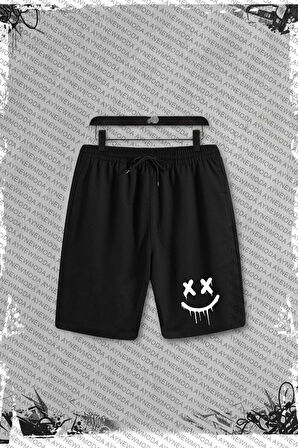 2'li X Gülen Yüz Şort T-shirt Takım Siyah Takım NASASORTTSHIRT