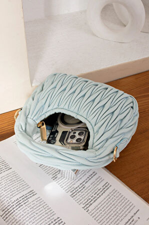 Kadın Büzgü Desenli Kol ve Omuz Çantası