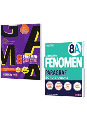Fenomen 8.Sınıf 1.Dönem Tüm Dersler Kamp Kitabı+3 Deneme ve Paragraf A Soru Bankası