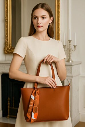 Lüks Büyük Boy Deri Görünümlü Omuz Çantası – Şık & Geniş Hacimli