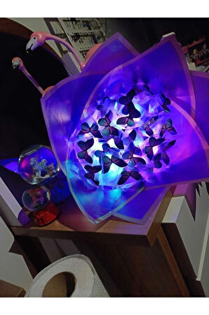 mavi mor kelebek buketi