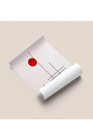 Çerçevesiz Poster - Dijital Baskı - Soyut Kırmızı Kayık