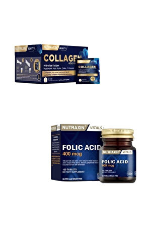 Collagen 30 Saşe 10000 Mg + Folik Asit Takviyesi 400 Mcg 100 Tablet
