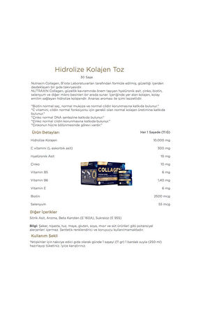 Collagen 30 Saşe 10000 Mg + Folik Asit Takviyesi 400 Mcg 100 Tablet