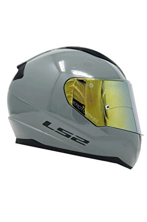 Rapıd 2 Nardo Gri Fullface Motosiklet Kaskı Gold Camlı