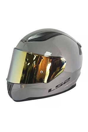 Rapıd 2 Nardo Gri Fullface Motosiklet Kaskı Gold Camlı