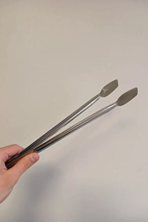 32 Cm Metal Mangal Maşası Uzun Boy Paslanmaz Çelik Yemek Barbekü Izgara Kömür Köz