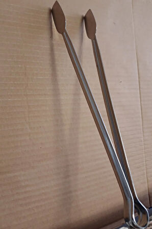 32 Cm Metal Mangal Maşası Uzun Boy Paslanmaz Çelik Yemek Barbekü Izgara Kömür Köz