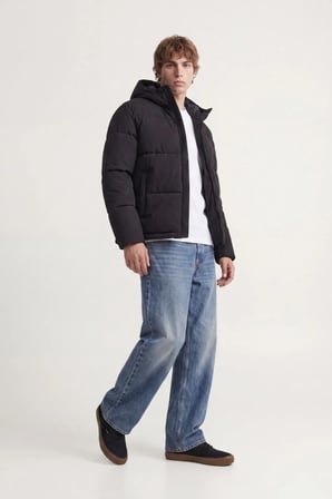 Jack&Jones 12303930 JJGALAXY PUFFER JACKET BLACK ERKEK MONT