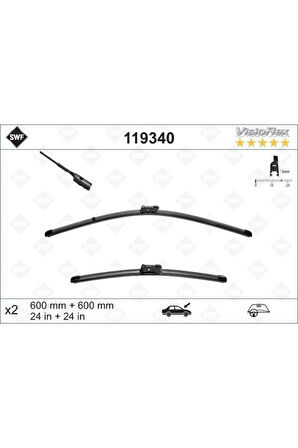 Swf Visioflex Flat Blade X2 600 600 Mm Vw T5 Swf Muz Tipi Silecek Binek -119340
