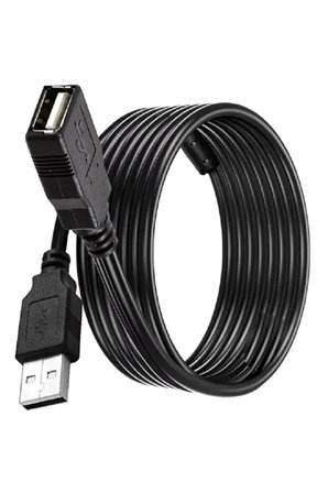 Yeni 2026 - 5 Metre Usb Uzatma Kablosu 2.0 Yüksek Hızlı Tak Çalıştır Veri Aktarım Kablosu Pc Kamera Yazıcı Klavye Mouse Uyumlu Güçlü Kararlı Bağlantı Kablosu Sürücüsüz Siyah