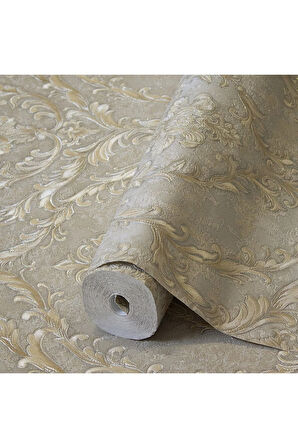 Dante 1401-5 Damask Desenli Duvar Kağıdı Koyu Krem