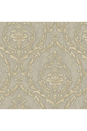Dante 1401-5 Damask Desenli Duvar Kağıdı Koyu Krem