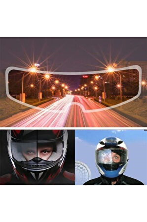 ® Buğu Önleyici Motosiklet Kaskı Vizörü Su Geçirmez Dayanıklı Çizik Koruma Lens Filmi