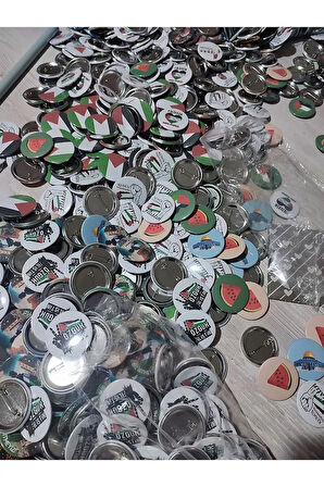 Filistin Desenli Yeni Rozet 100 Adet Karışık