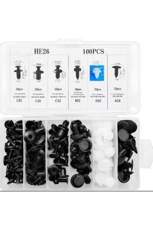 100 ad. sabitleme klipsi, Klips Araba Araç Oto Kapı Döşeme Tampon Plastik Panel Pim Tutucu perçin