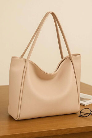 Lüks Büyük Boy Deri Görünümlü Omuz Çantası – Şık & Geniş Hacimli