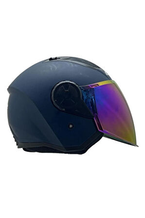 AIRFLOW 2 MAT NAVY MAVİ KASK GÖKKUŞAĞI CAM