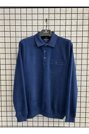 PAMUKLU TÜYLENME YAPMAYAN ,POLO YAKALI,CEPLİ, BABA KAZAĞI.İNDİGO MAVİ 5XL-6XL
