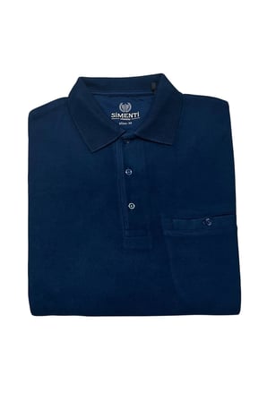 PAMUKLU TÜYLENME YAPMAYAN ,POLO YAKALI,CEPLİ, BABA KAZAĞI.İNDİGO MAVİ 5XL-6XL