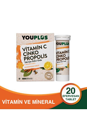 Vitamin C  Çinko ve Propolis 20 Efervesan Tablet  8699514020158