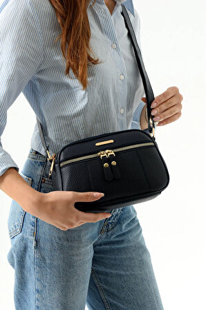 KADIN BEŞ BÖLMELİ ÇAPRAZ ASKILI ŞIK DİZANY İŞLEMELİ ÇAPRAZ ÇANTA