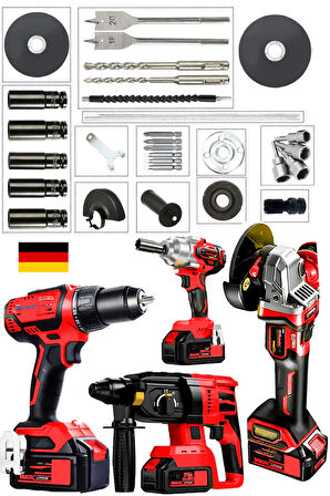 Profesyonel 3 Akülü 20AHX Kömürsüz Seri Taşlama Çelik Mandren Matkap Kırıcı 350Nm Somun Sıkma Seti