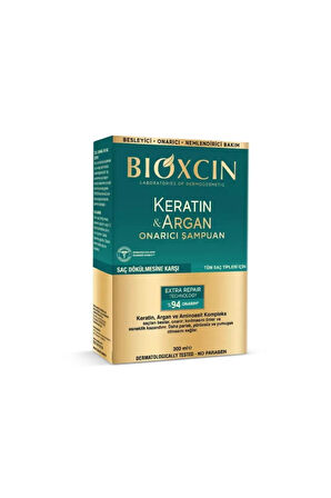 Şampuan Keratin&Argan Onarıcı 300 ml Tüm saç tipleri için bakım sağlayan Bioxcin.