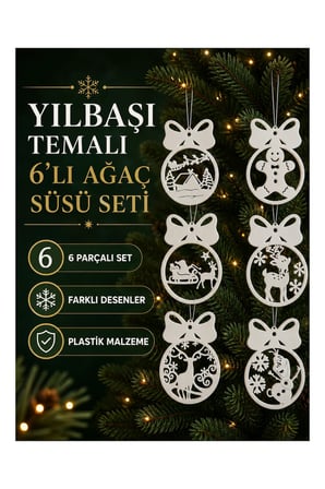 Yılbaşı Çam Ağacı Süsü 6 ADET - ETERNA