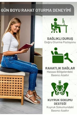 Ortopedik Oturma Simidi | Kuyruk Sokumu Destek Minderi & Bel Yastığı