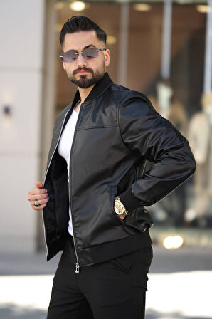 ERKEK PREMİUM BOMBER DERİ CEKET