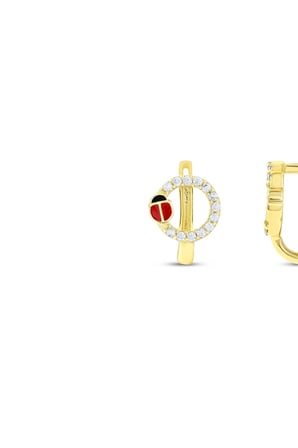 Altın Uğur Böceği Çocuk Küpe - 14K