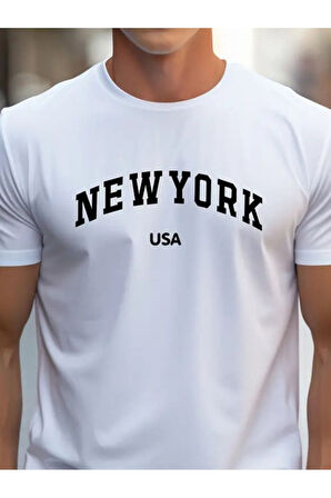 CEYDA GÜMÜŞ Erkek New York Baskılı Süprem T-shirt