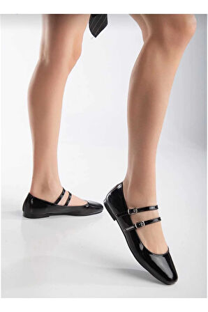 AYAKKABI ÇİFT BARETLİ TOKALI RUGAN KADIN BABET