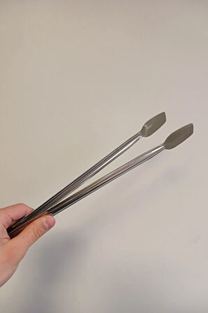 36 Cm Battal Boy Metal Mangal Maşası Uzun Boy Paslanmaz Çelik Yemek Barbekü Izgara Kömür Köz Uzun