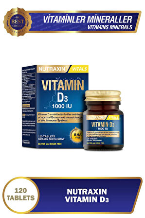 D3 Vitamini 120 Tablet - 1.000 Iu 3'lü