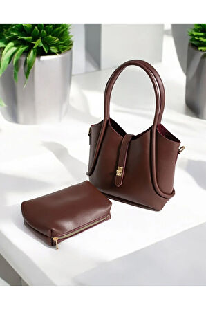 Mini yavrulu el ve omuz çantası