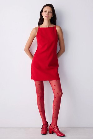 BOWTİE KIRMIZI L/XL DESENLİ KÜLOTLU ÇORAP