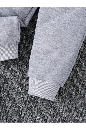 Çocuk Oversize Kapüşonlu Eşofman Takımı Basic İçi Pamuklu