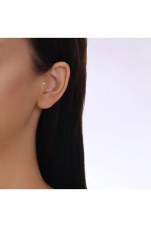 Altın Burç Aslan Tragus Piercing - 14K